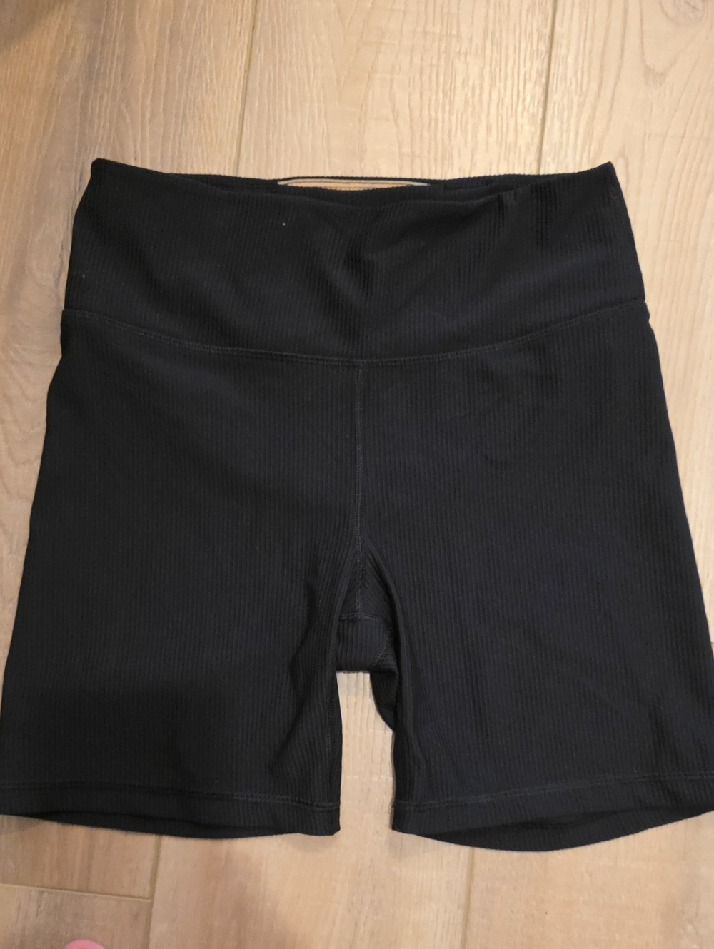 Old Navy Active Powersoft Black Ribbed High-Rise Bike Shorts Go-Dry Medium